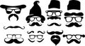 Beard Vector Art Collection, Diverse and Stylish Facial Hair Designs Royalty Free Stock Photo