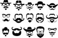 Beard Vector Art Collection, Diverse and Stylish Facial Hair Designs Royalty Free Stock Photo