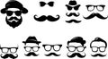 Beard Vector Art Collection, Diverse and Stylish Facial Hair Designs Royalty Free Stock Photo