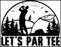 Let's par tee, golf team, golf club, golf ball, golf player Royalty Free Stock Photo