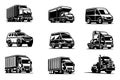 Vehicle black and white vectors, eps 10