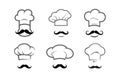 Creative Chef Head Moustache hat collection logo Royalty Free Stock Photo