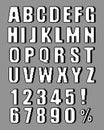 alphabet pixel art. pixel style font , numbers and symbol Royalty Free Stock Photo