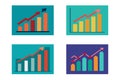 Set of Growth Economy Graph of Vector Illustration Royalty Free Stock Photo
