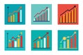 Trends Economy Graph of Vector Illustration Set Royalty Free Stock Photo