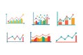 Finance Industry Economy Graph of Vector Illustration Set Royalty Free Stock Photo
