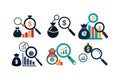 Banking Metrics Economy Graph of Vector Illustration Set Royalty Free Stock Photo