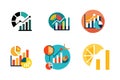 Money Economy Graph of Vector Illustration Set Royalty Free Stock Photo