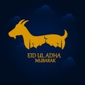 Eid Ul Adha Mubarak . vector illustration , greeting card design Royalty Free Stock Photo