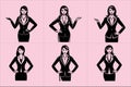 Print Business woman vector illustration Royalty Free Stock Photo