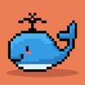 whale in 8 bit pixel art Royalty Free Stock Photo
