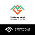 MG logo illustration suitable for company sign, studio. etc Royalty Free Stock Photo