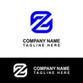 Z logo design with blue as an example Royalty Free Stock Photo
