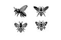 Bee Silhouette Vector Illustration EPS Royalty Free Stock Photo