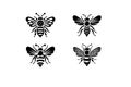 Bee Silhouette Vector Illustration EPS Royalty Free Stock Photo