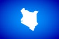 White map isolated on blue background design concept of Country Kenya - vector Royalty Free Stock Photo