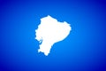 White map isolated on blue background design concept of Country Ecuador - vector Royalty Free Stock Photo