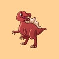 Isolated Spinosaurs in Cartoon for Sticker Royalty Free Stock Photo