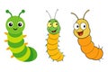 A Set of Eine Raupe Mit Lustigen Grimassen Royalty Free Stock Photo