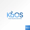 initial K or Kaos cut font connect with square tech. Related to monogram typography branding Royalty Free Stock Photo
