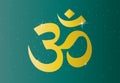 Om or ohm or rum, with mandala. Hindu or hinduism symbol Royalty Free Stock Photo