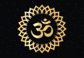 Om or ohm or rum, with mandala Royalty Free Stock Photo