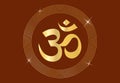 Om or ohm or rum, with mandala Royalty Free Stock Photo