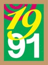 Year 1991 poster design Royalty Free Stock Photo
