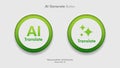 Round generative translate AI button user interface on white background Royalty Free Stock Photo