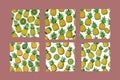 hand drawn seamless pattern with pineapple Royalty Free Stock Photo