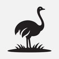 Elegant Ostrich Silhouette Logo: Perfect for Your Brand Identity Royalty Free Stock Photo