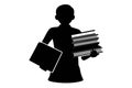Love Your School Books Black Silhouette Royalty Free Stock Photo