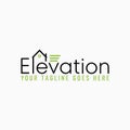 text word Elevation line town roof house window Related to typography home property Royalty Free Stock Photo