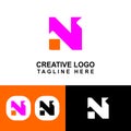 N logo template design for your business brand. Royalty Free Stock Photo