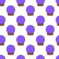 Seamless pattern with Crystal Ball. Gothic design, mystic magic symbol. Future telling, Halloween concept background. Royalty Free Stock Photo
