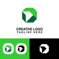Elegant D logo for company or product identity. Royalty Free Stock Photo