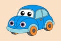 Funny Car Emoticon Vector Illustration Royalty Free Stock Photo