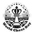 Celebrating World Chess Day silhouette vector illustration Royalty Free Stock Photo