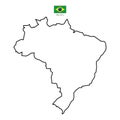 brazil color state with flag Royalty Free Stock Photo