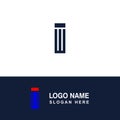 Simple letter I logo template for business. etc. Royalty Free Stock Photo