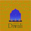 Happy Diwali Indian Festival greetings post for social media Royalty Free Stock Photo