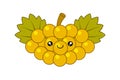 Cute Cartoon Bunch of Grapes Vector Illustration. Royalty Free Stock Photo