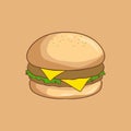 beef burger sticker vector design Royalty Free Stock Photo