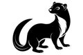 Elegant Weasel Vector Silhouettes , Weasel Vector Royalty Free Stock Photo