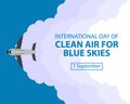 illustration vector graphic of commercial plane passing above the clouds Royalty Free Stock Photo