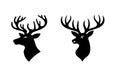 Abstract Deer Head Silhouette on White Background Royalty Free Stock Photo