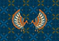 Seamless Batik Kawung Peacock Pattern Design Royalty Free Stock Photo