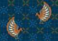 Seamless Batik Kawung Peacock Pattern Design Royalty Free Stock Photo