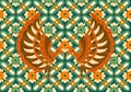 Seamless Batik Kawung Peacock Pattern Design Royalty Free Stock Photo