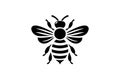 Honey bee silhouette vector Royalty Free Stock Photo